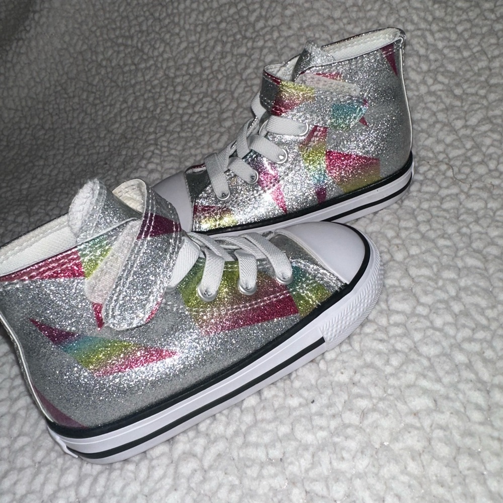 Converse silver high top infant size 7